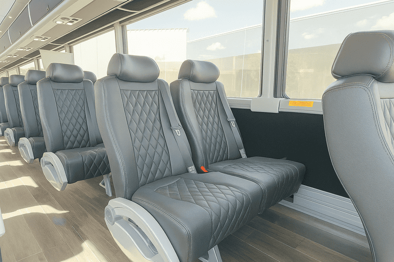 interior of Charter Bus Rental West Hartford charter bus